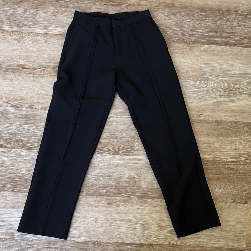 BYLT BASICS- Midtown Pintuck Black Dress Pants with Straight-Leg Cut
